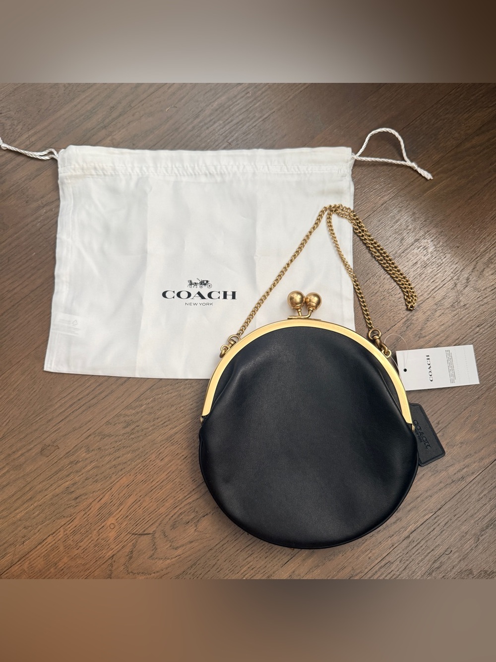 Nwt Coach Kiss-Lock Mini Leather Pouch 20